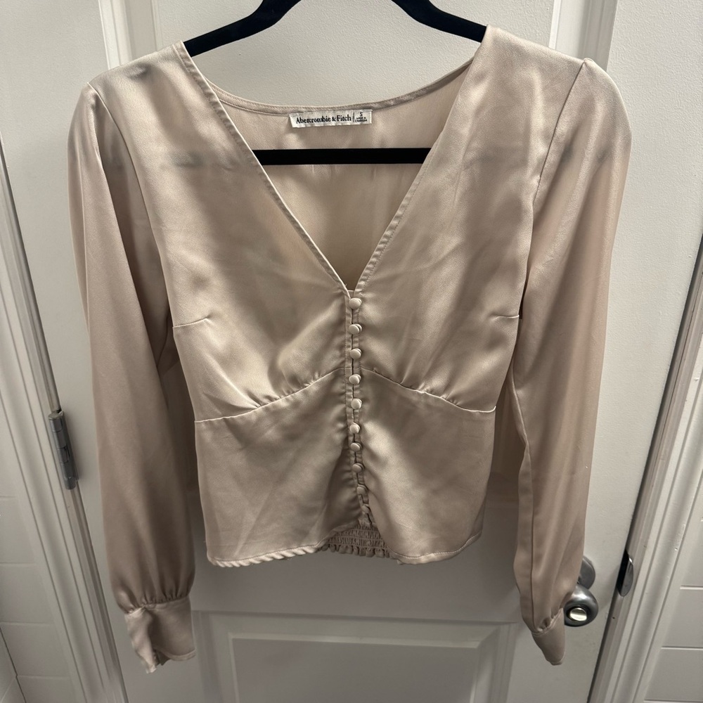 Abercrombie & Fitch Cream Satin top